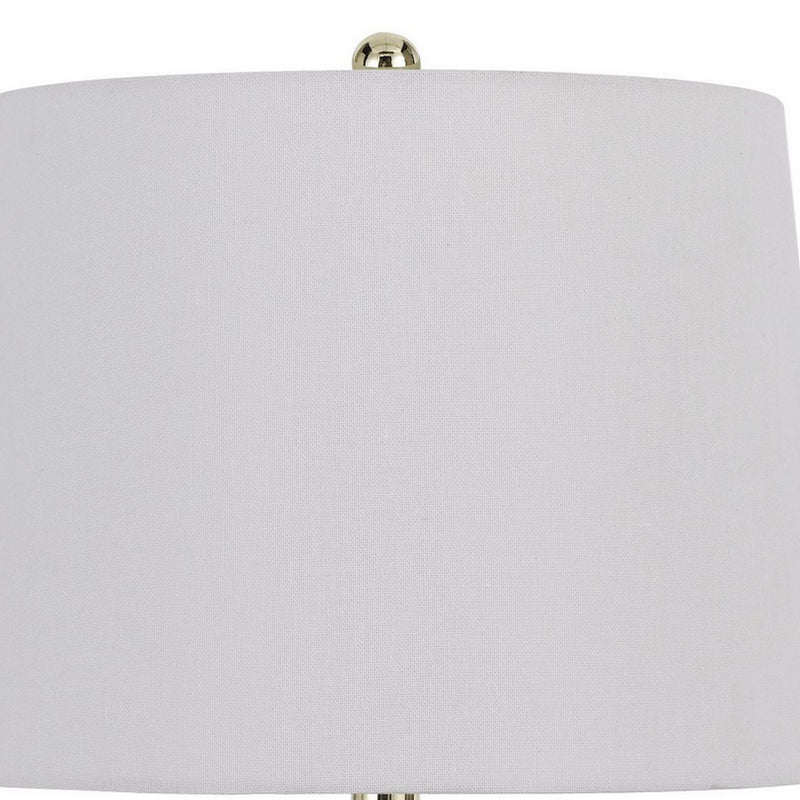 23 Inch Set of 2 Ceramic Accent Table Lamp Hammered Base White Gold-zoom-
