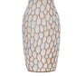 23 Inch Set of 2 Ceramic Accent Table Lamp Hammered Base White Gold