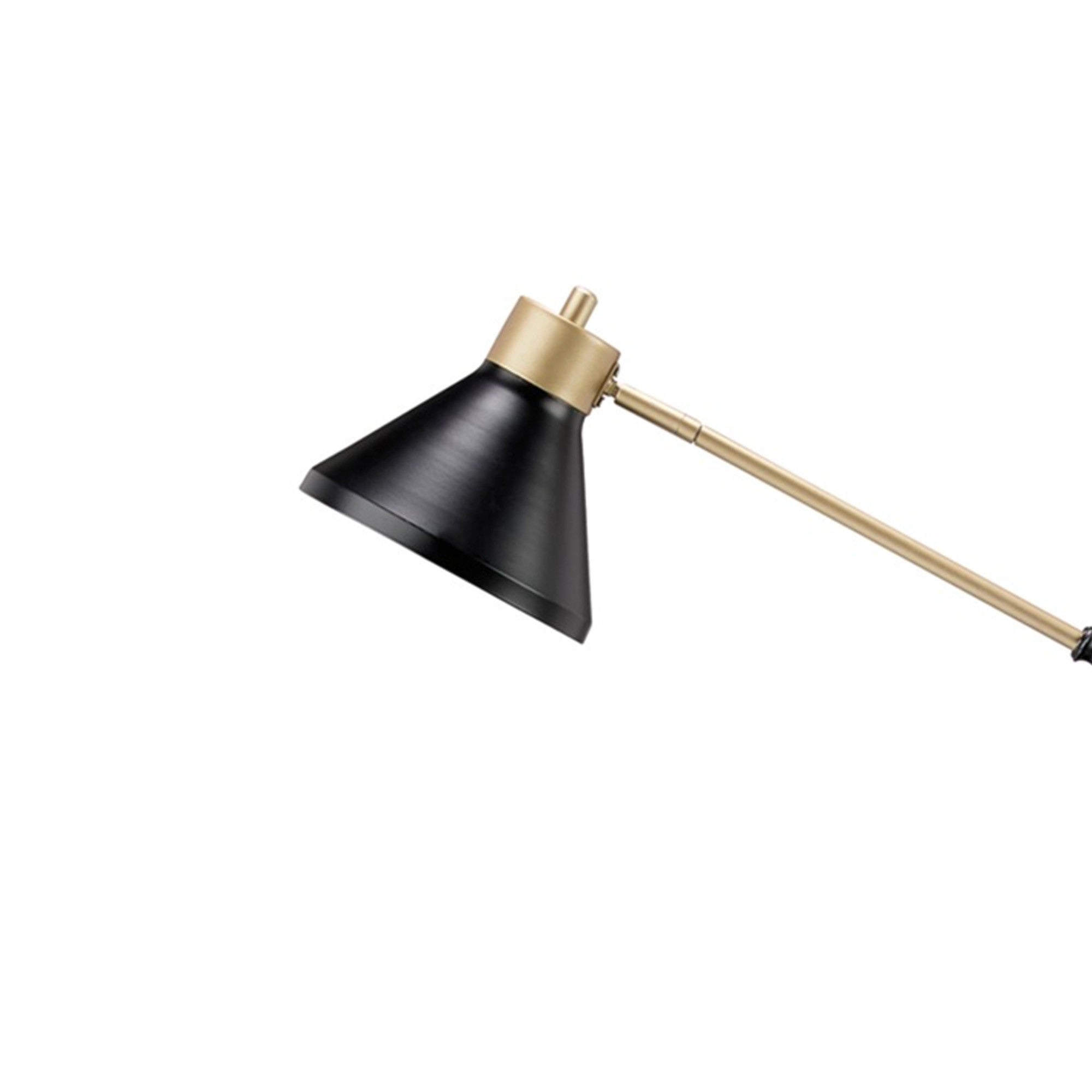 58 Inch Classic Metal Floor Lamp Adjustable Shade Height Gold Black-zoom-2