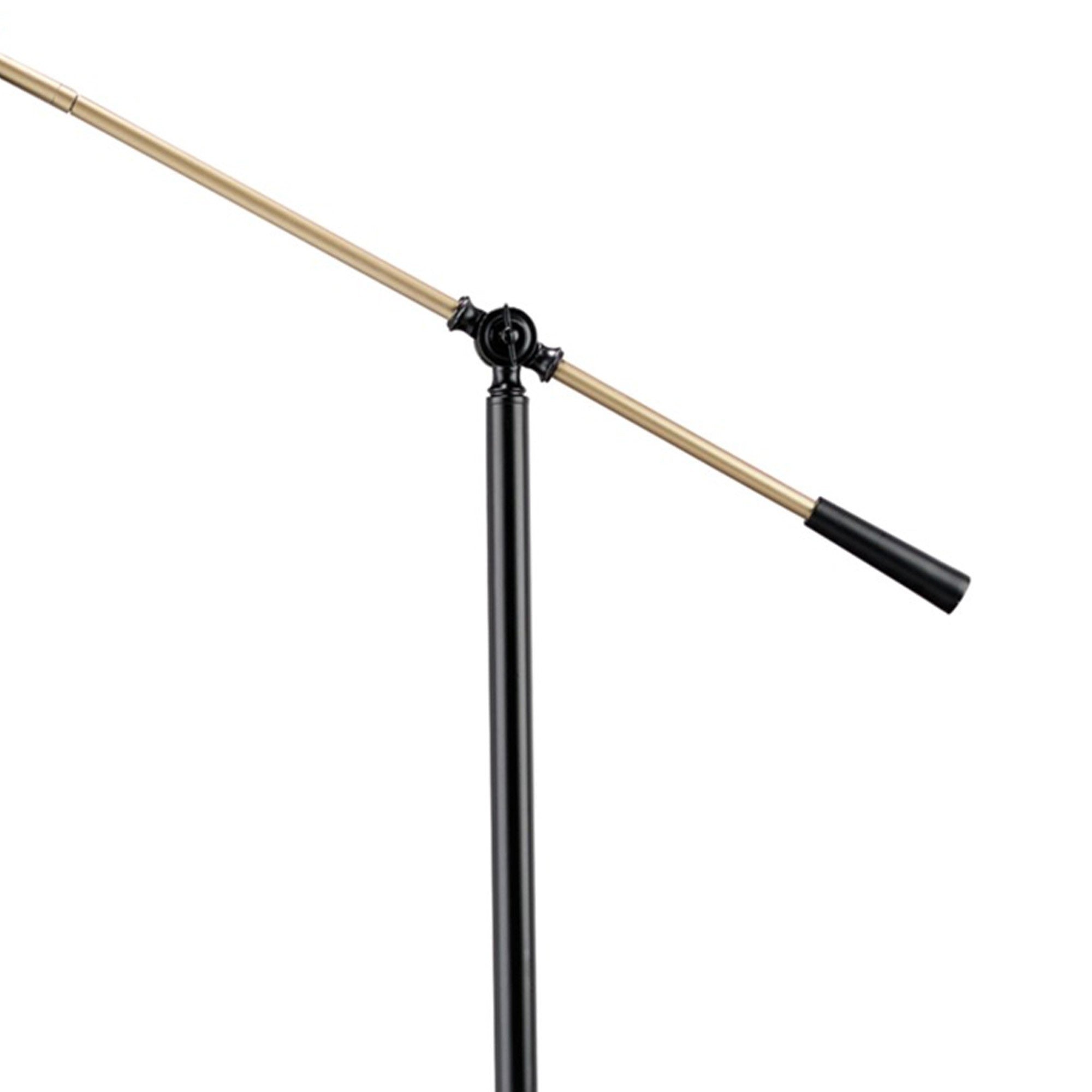 58 Inch Classic Metal Floor Lamp Adjustable Shade Height Gold Black-zoom-3