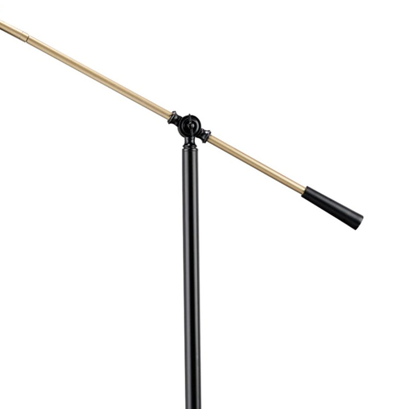 58 Inch Classic Metal Floor Lamp Adjustable Shade Height Gold Black-zoom-