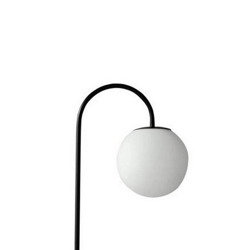 63 Inch Modern Metal Floor Lamp Frosted Glass Globe Shade Black White-zoom-