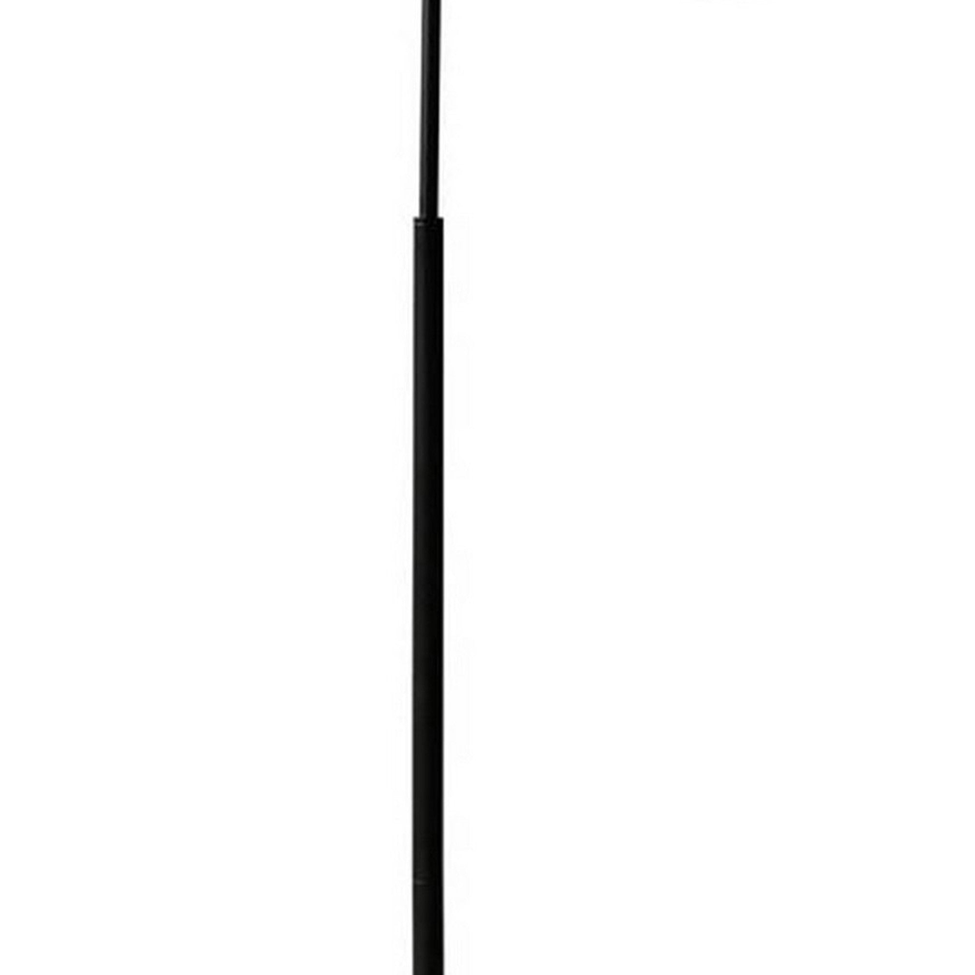 63 Inch Modern Metal Floor Lamp Frosted Glass Globe Shade Black White-zoom-3
