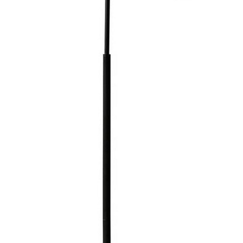 63 Inch Modern Metal Floor Lamp Frosted Glass Globe Shade Black White-zoom-