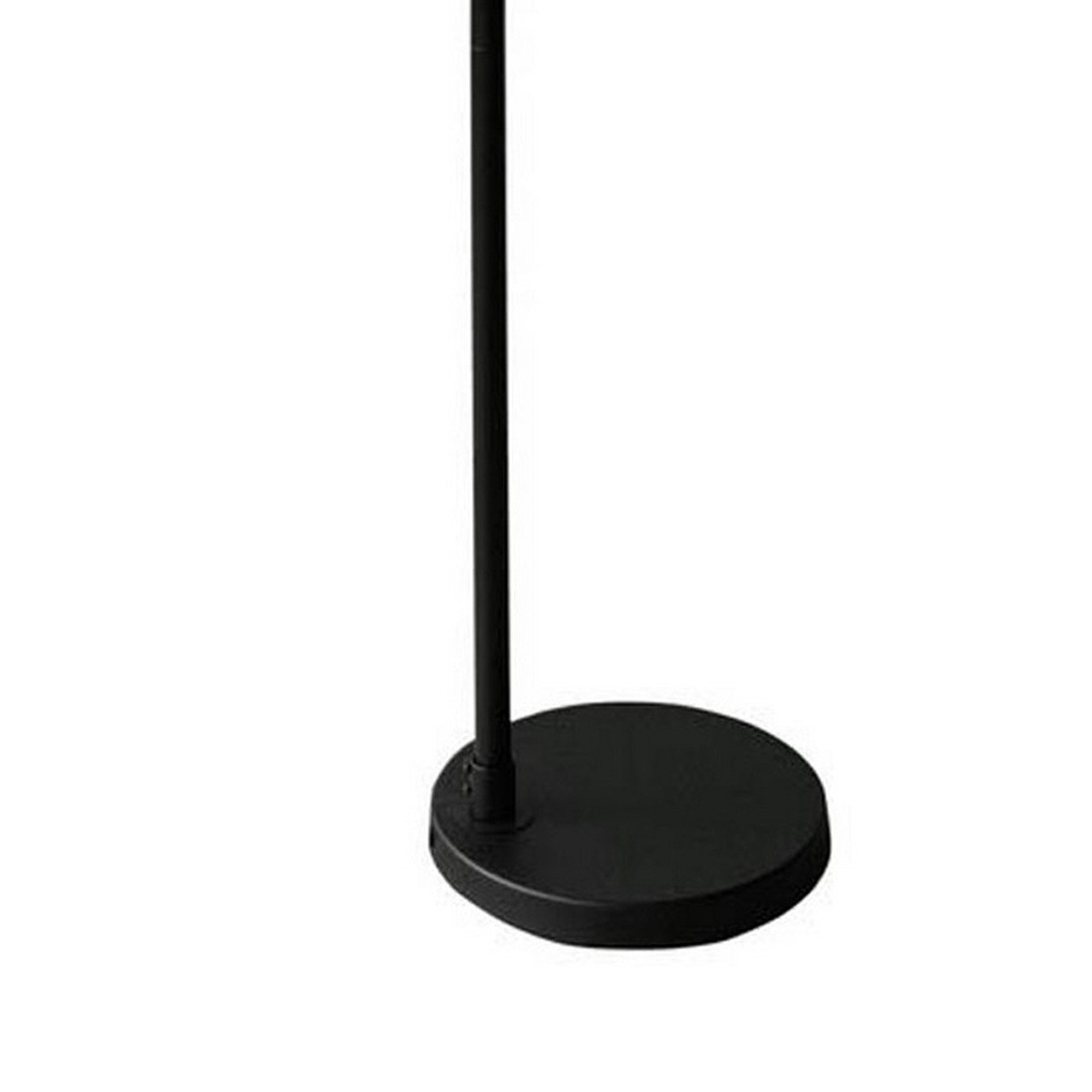 63 Inch Modern Metal Floor Lamp Frosted Glass Globe Shade Black White-zoom-4
