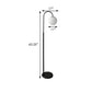 63 Inch Modern Metal Floor Lamp Frosted Glass Globe Shade Black White
