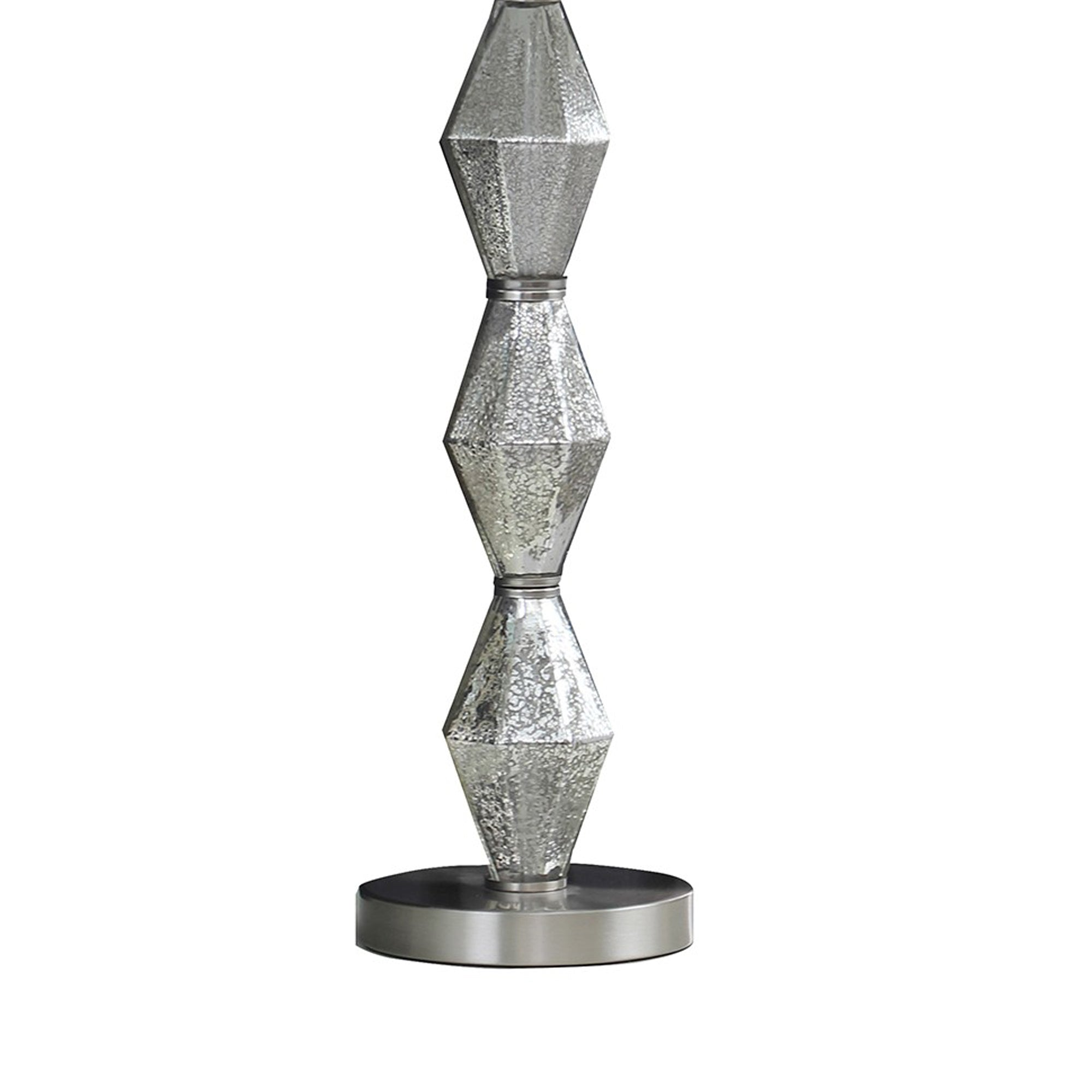 Ruth 30 Inch Accent Table Lamp Glass Diamond Pedestal Base White Silver-zoom-4