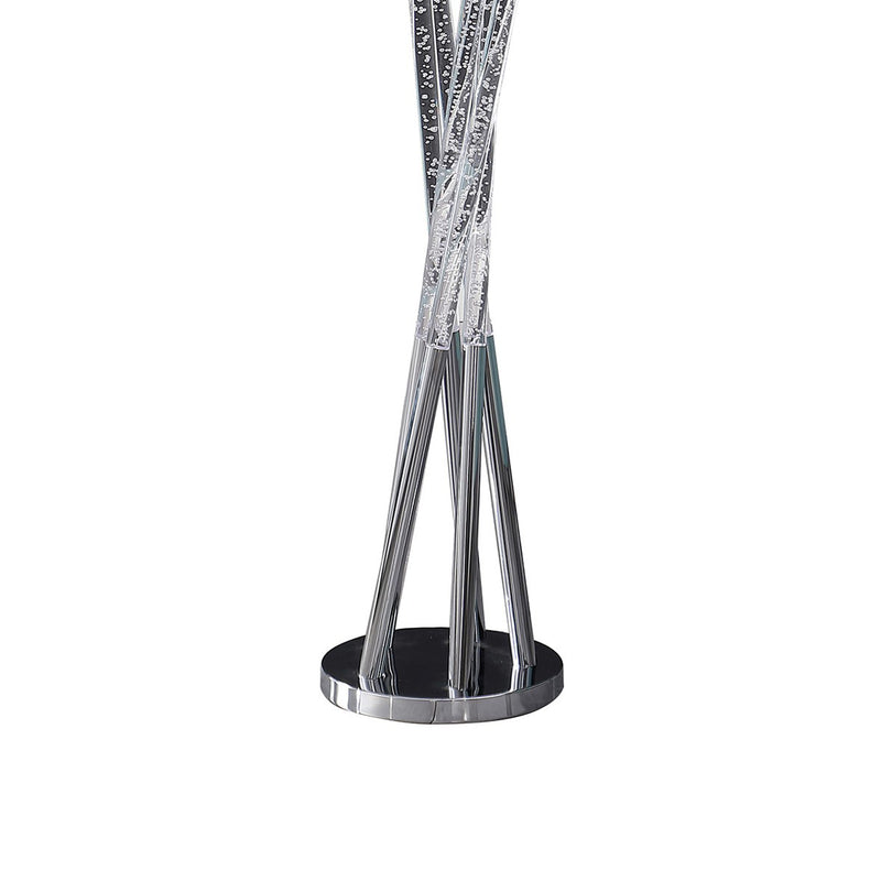 49 Inch Floor Lamp Five Lighting Rods Strong Metal Base Silver Chrome-zoom-