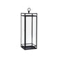 30 Inch Modern Industrial Metal Lantern Glass Panel Sides Black Frame