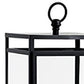 30 Inch Modern Industrial Metal Lantern Glass Panel Sides Black Frame