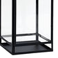 30 Inch Modern Industrial Metal Lantern Glass Panel Sides Black Frame