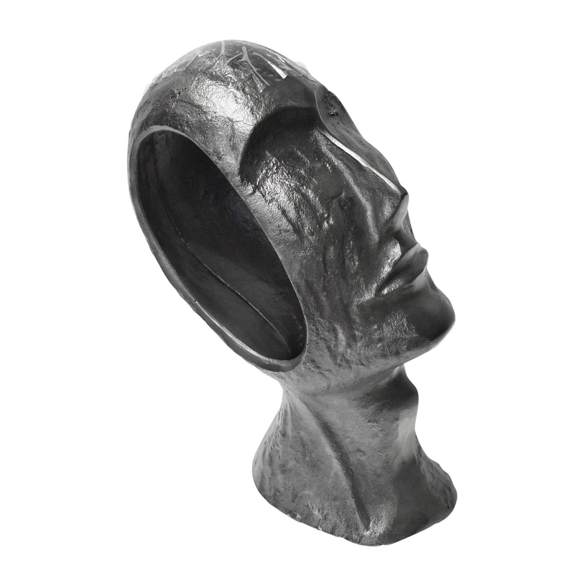 12 Inch Human Face Accent Decor Metal Life Like Appeal Gray-zoom-1