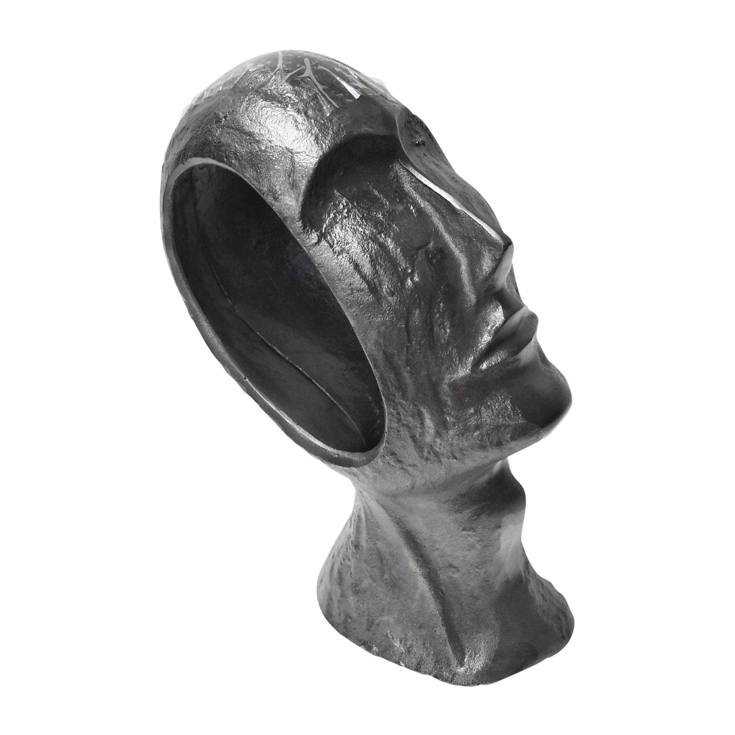 12 Inch Human Face Accent Decor Metal Life Like Appeal Gray