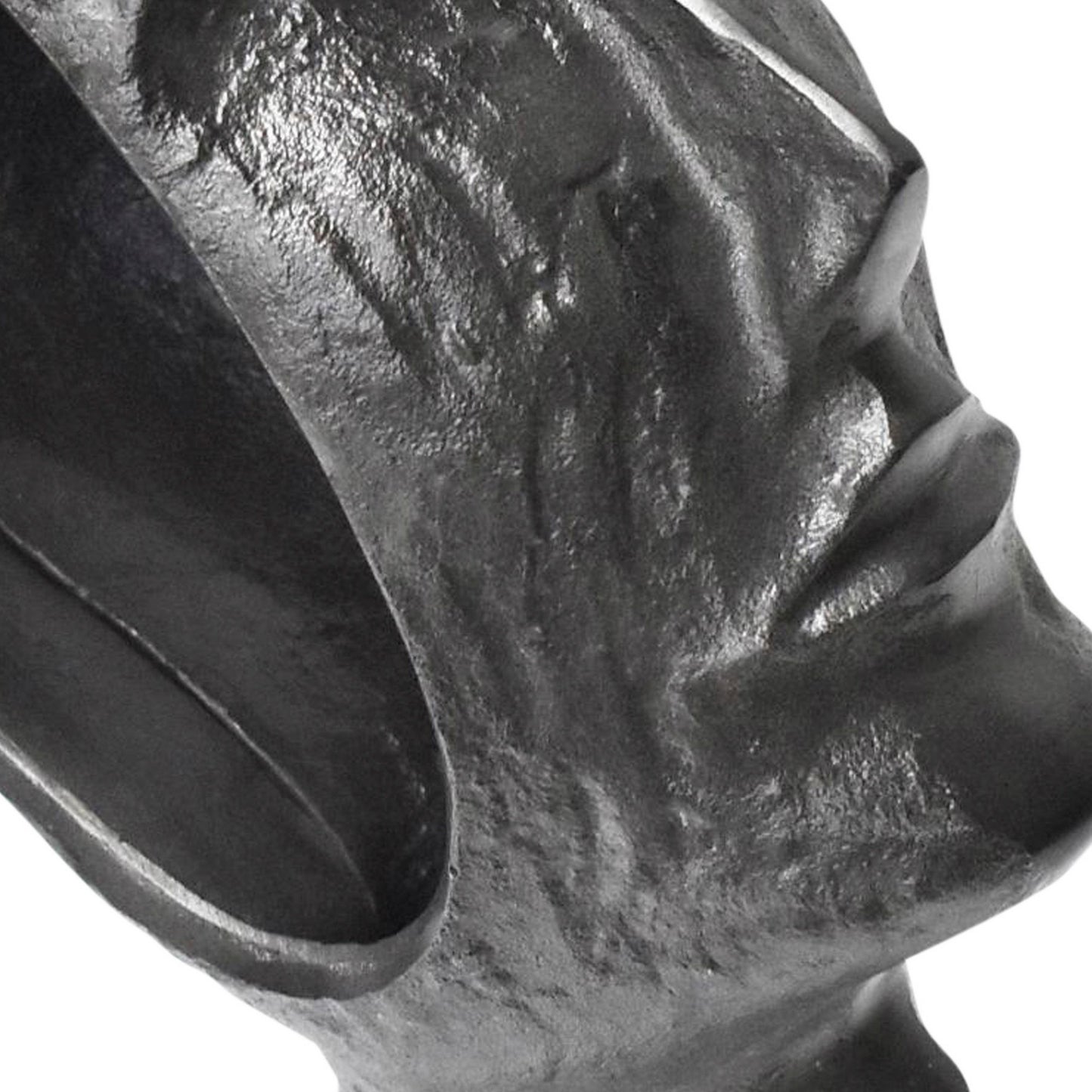 12 Inch Human Face Accent Decor Metal Life Like Appeal Gray