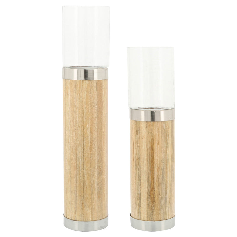 Gia 25 Inch Classic Candle Holder Cylindrical Glass Tumbler Natural-zoom-