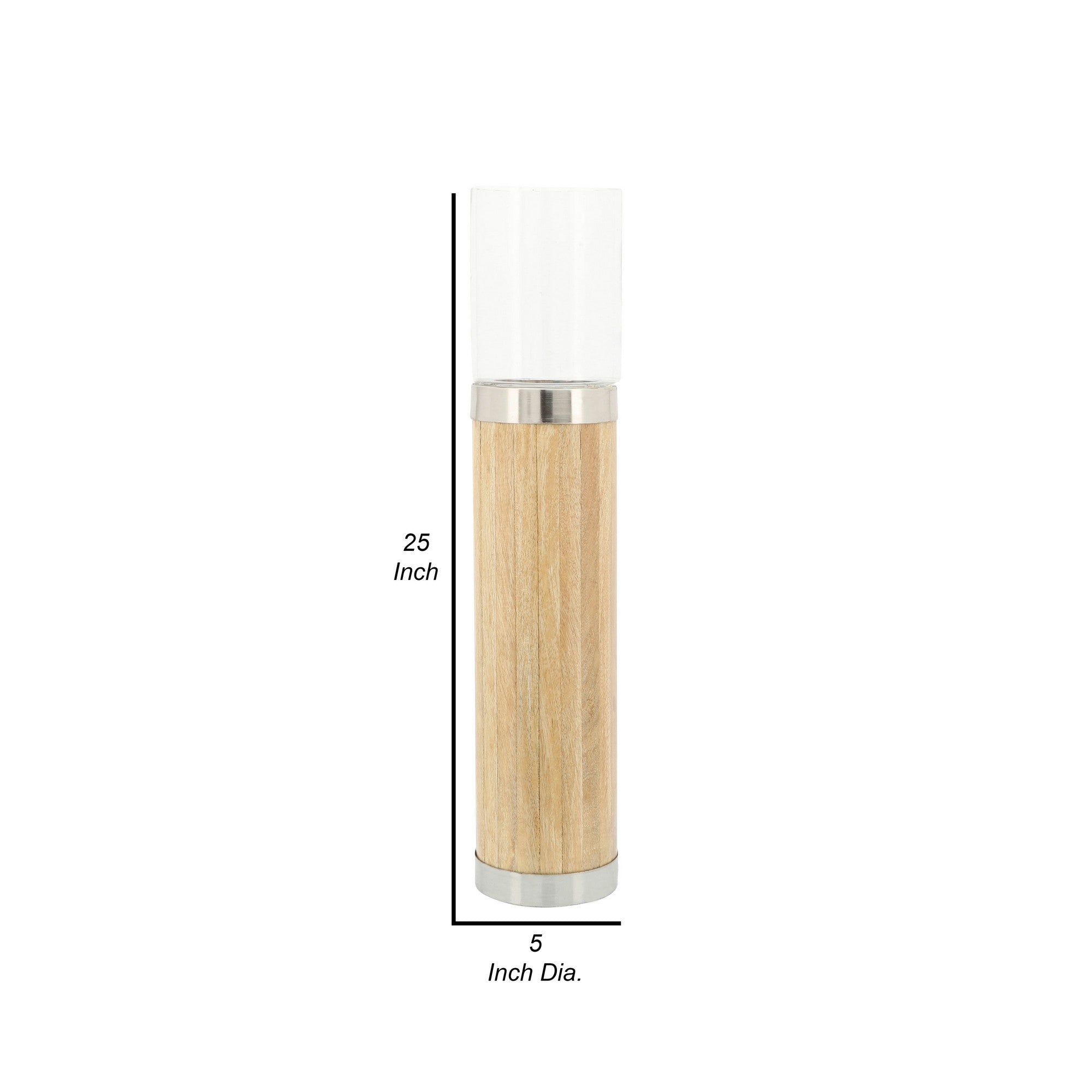 Gia 25 Inch Classic Candle Holder Cylindrical Glass Tumbler Natural-zoom-5