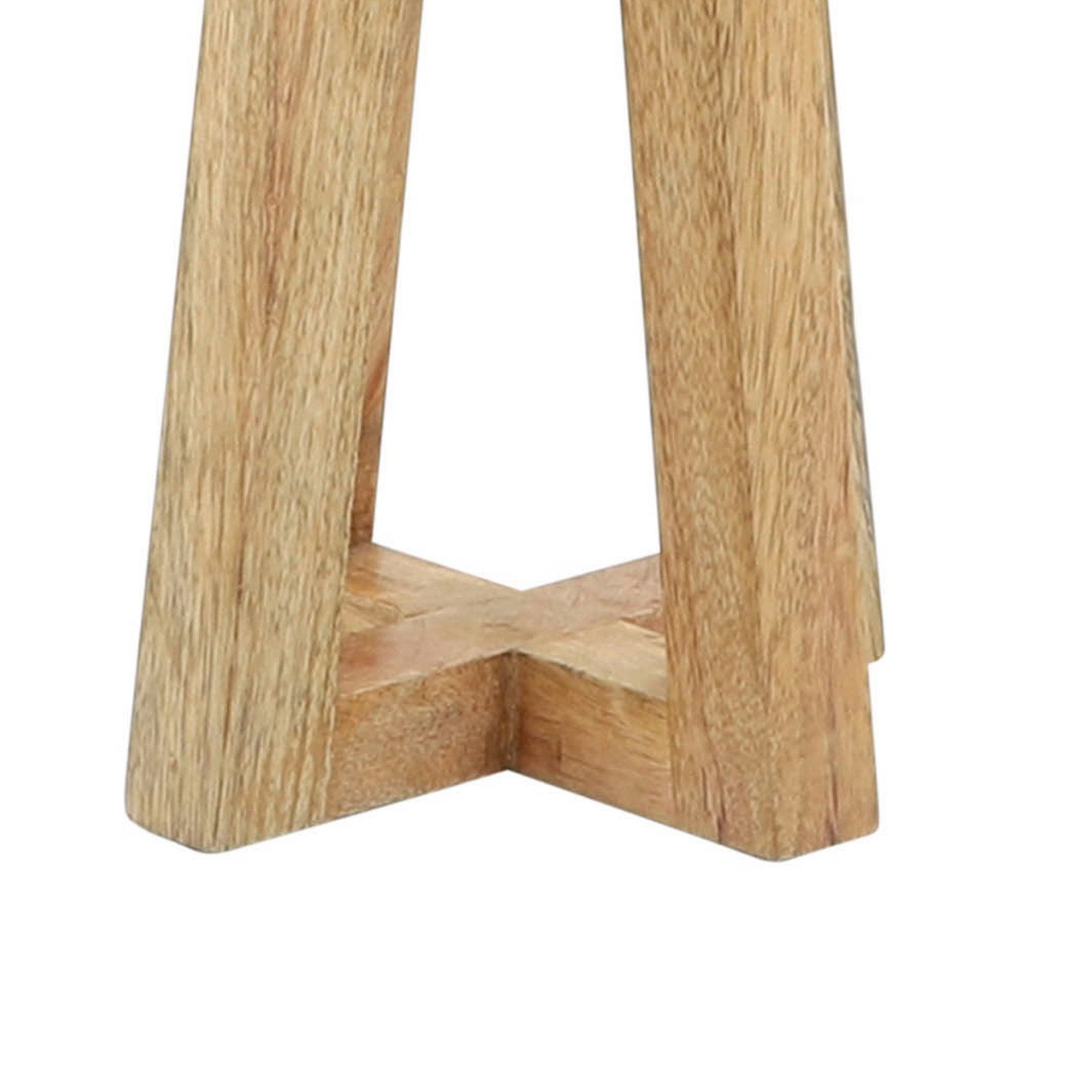 26 Inch Classic Candle Holder Angled Wood Base Matte Tumbler Natural-zoom-4
