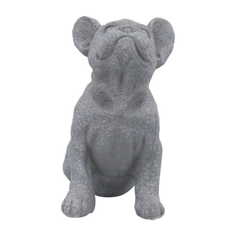 Liam 12 Inch Resin Accent Decor Happy Upward Facing Stretching Dog Gray-zoom-