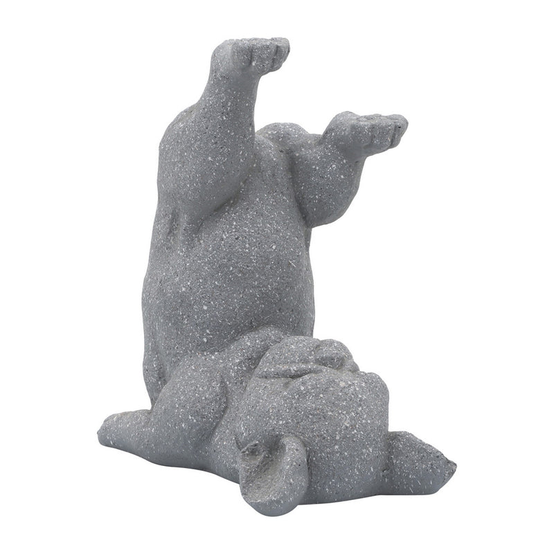 Liam 14 Inch Resin Accent Decor Funny Relaxed Yoga Posture Dog In Gray-zoom-