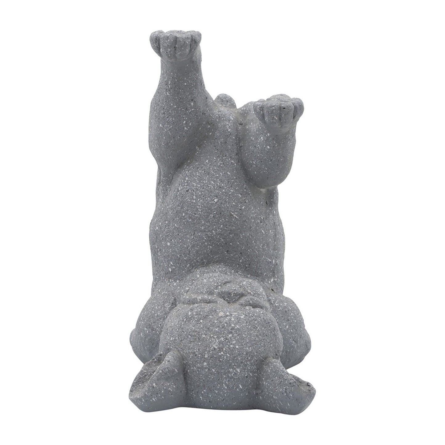 Liam 14 Inch Resin Accent Decor Funny Relaxed Yoga Posture Dog In Gray