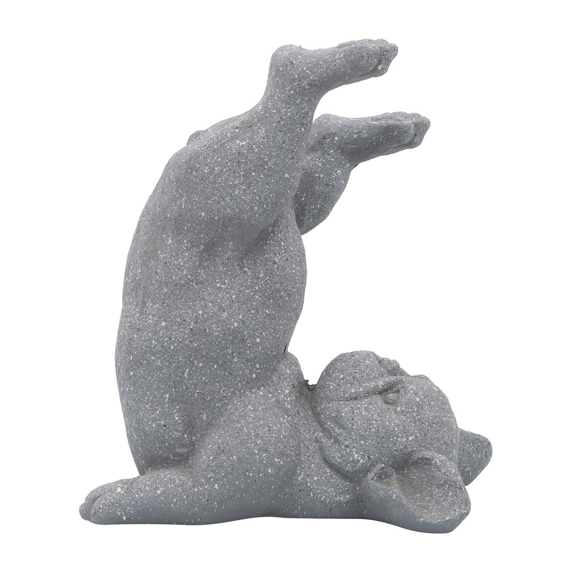 Liam 14 Inch Resin Accent Decor Funny Relaxed Yoga Posture Dog In Gray-zoom-3