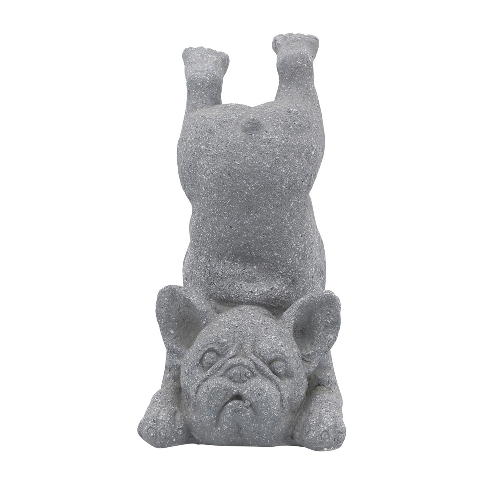 Liam 15 Inch Resin Accent Decor Funny Headstand Yoga Posture Dog Gray-zoom-2