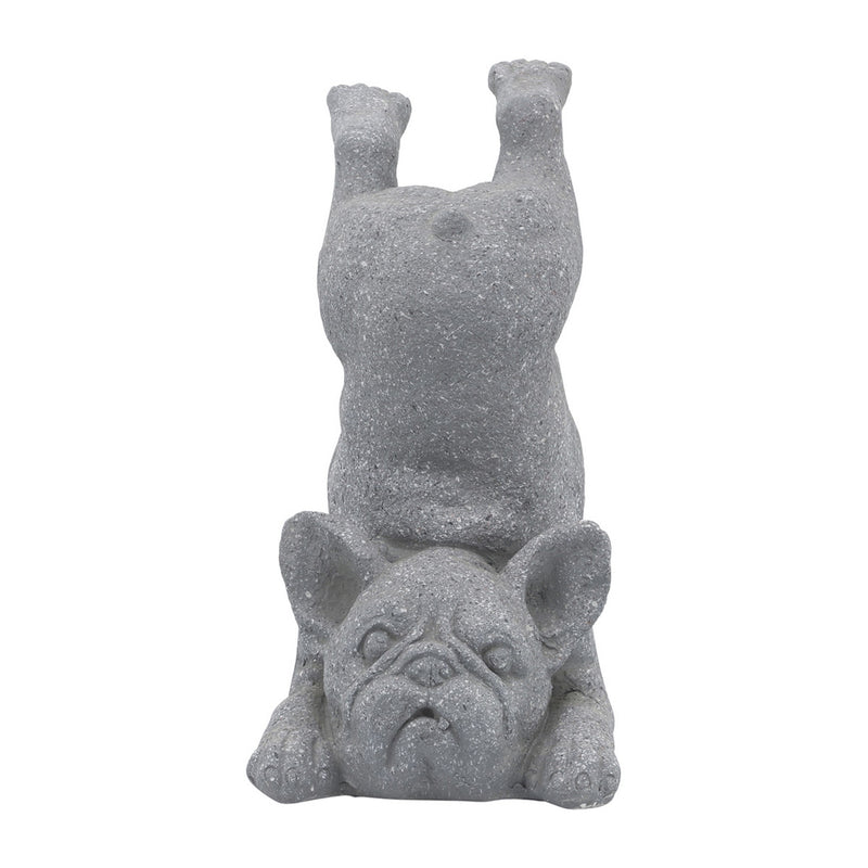 Liam 15 Inch Resin Accent Decor Funny Headstand Yoga Posture Dog Gray-zoom-