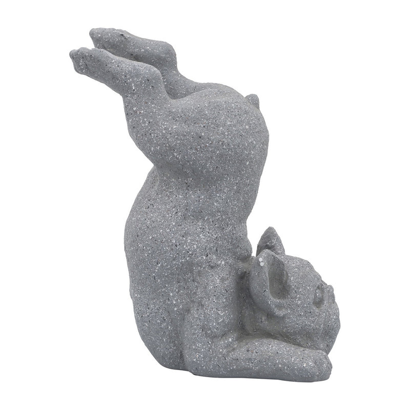 Liam 15 Inch Resin Accent Decor Funny Headstand Yoga Posture Dog Gray-zoom-
