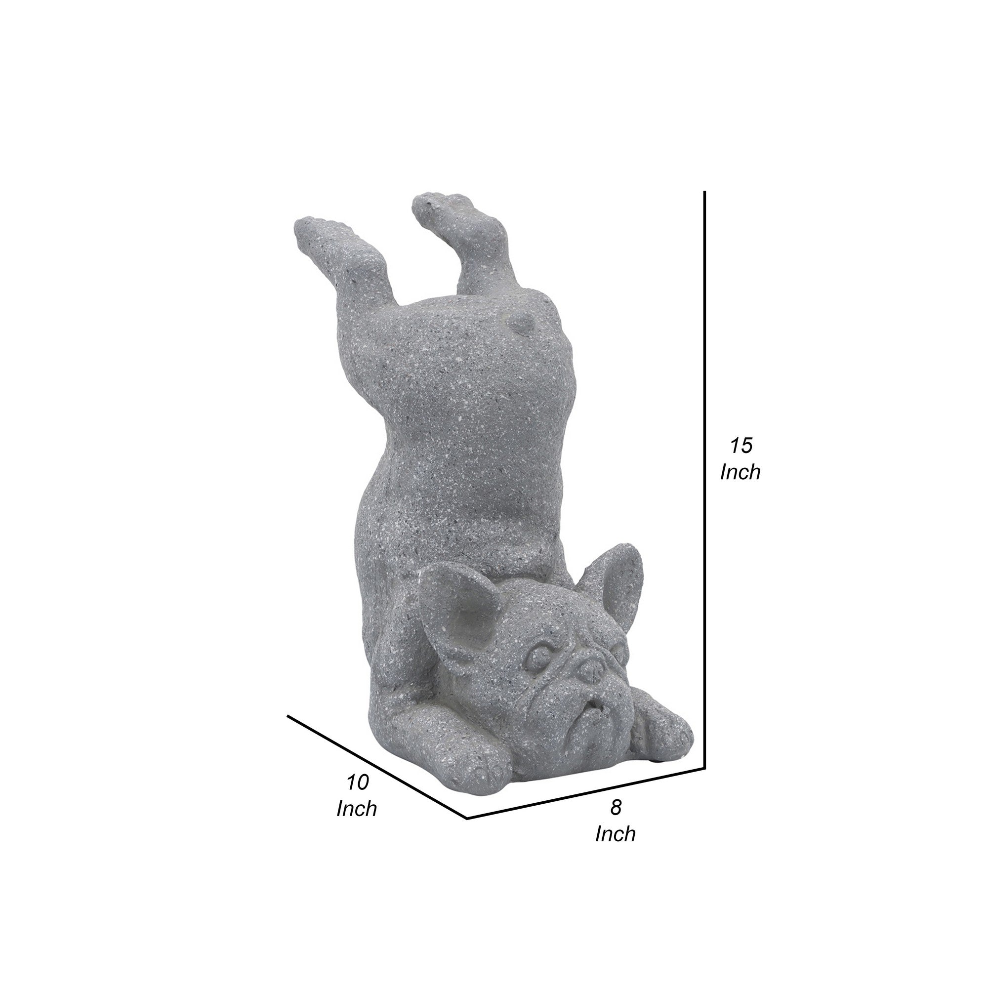 Liam 15 Inch Resin Accent Decor Funny Headstand Yoga Posture Dog Gray-zoom-5
