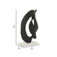 15 Inch Contemporary Metal Tabletop Decoration Marble Base Black White