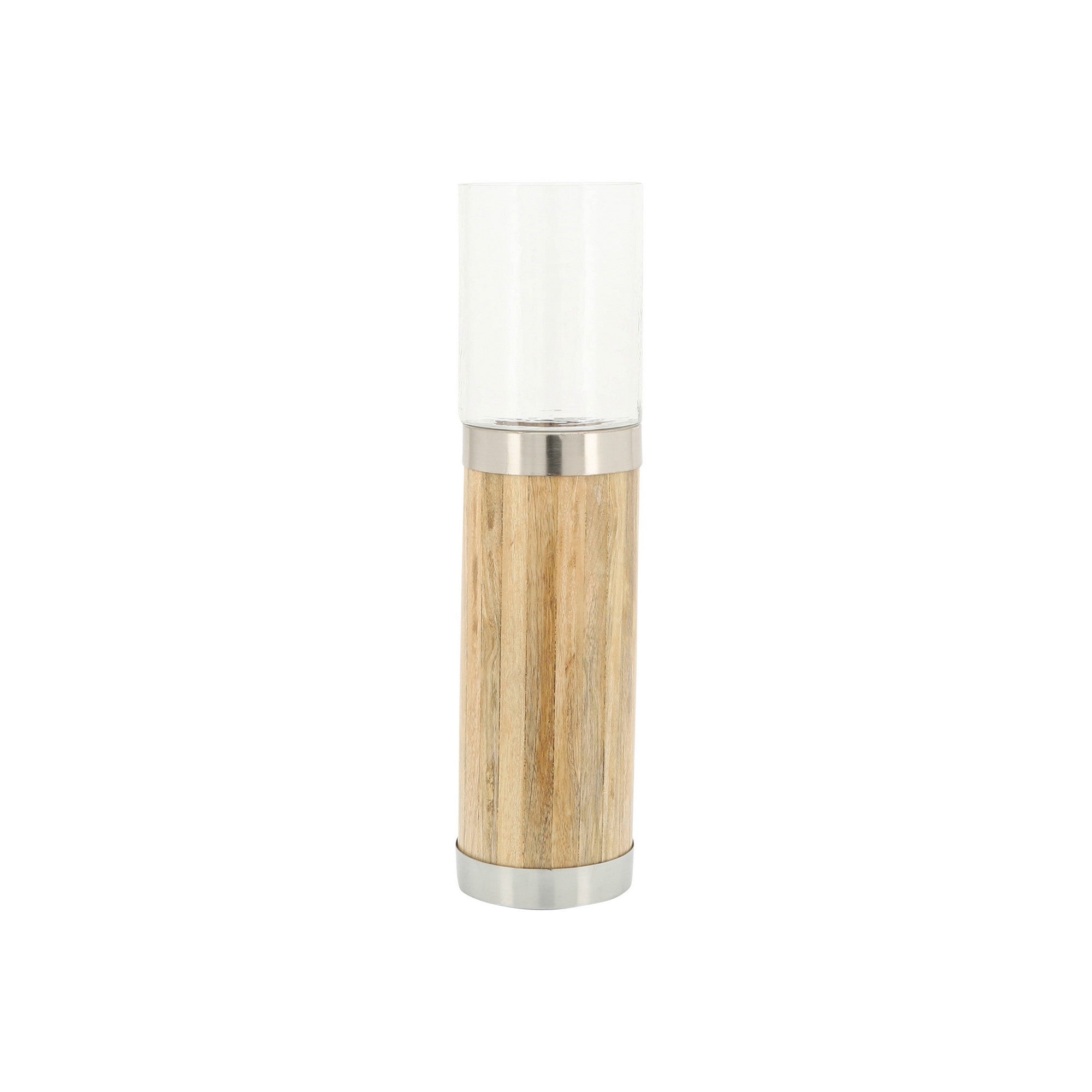 Gia 20 Inch Classic Candle Holder Cylindrical Glass Tumbler Natural