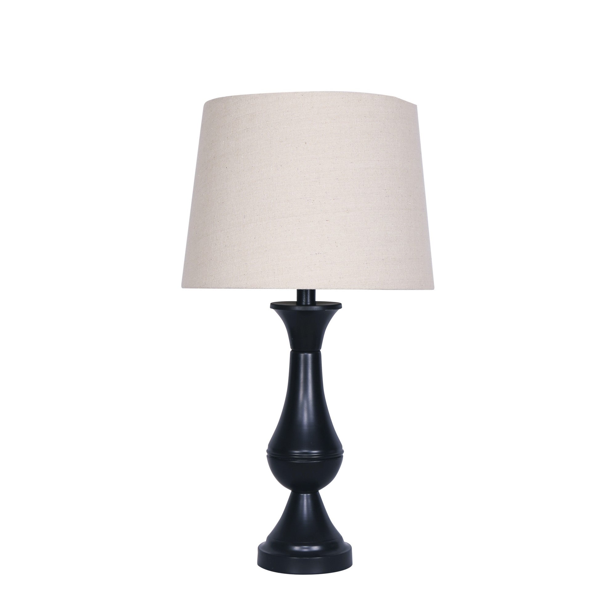 26 Inch Modern Plastic Teardrop Table Lamps Set of 2 Faux Leather Black-zoom-2