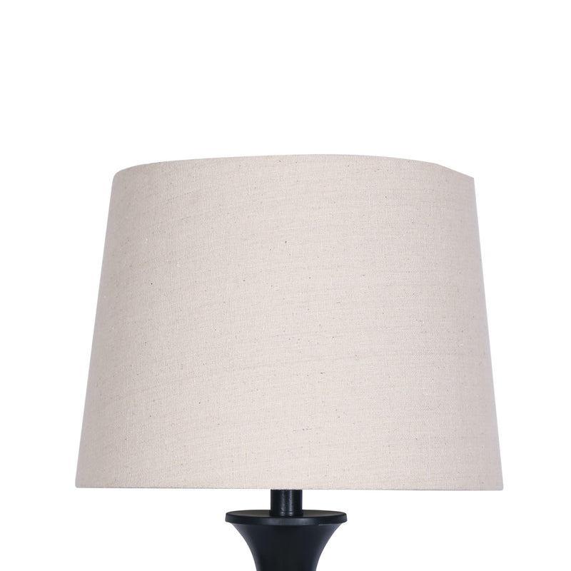 26 Inch Modern Plastic Teardrop Table Lamps Set of 2 Faux Leather Black-zoom-