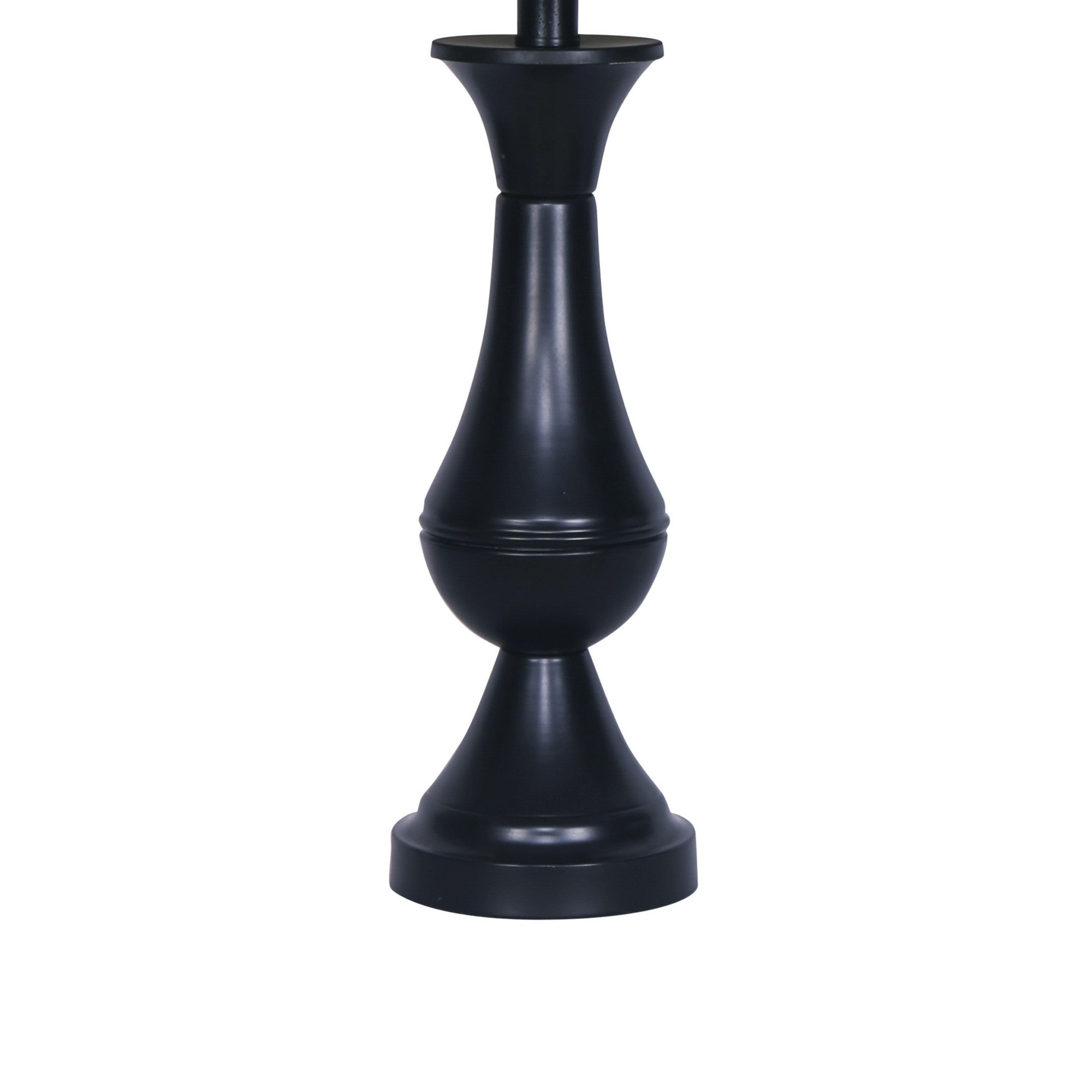 26 Inch Modern Plastic Teardrop Table Lamps Set of 2 Faux Leather Black-zoom-4