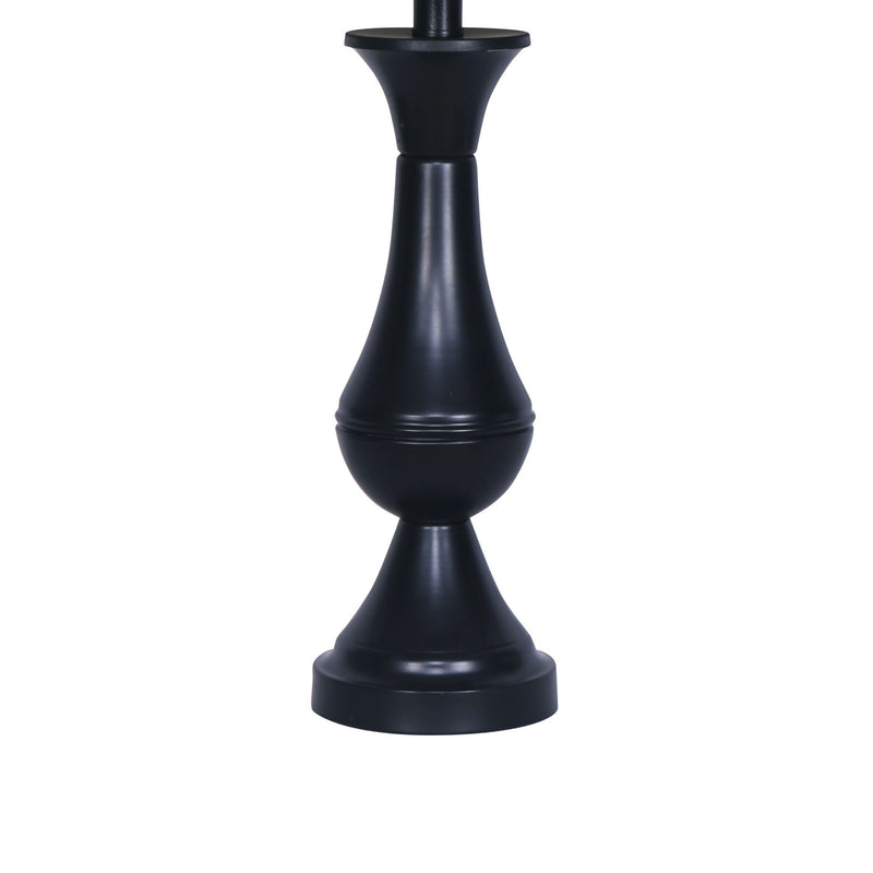 26 Inch Modern Plastic Teardrop Table Lamps Set of 2 Faux Leather Black-zoom-