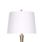 25 Inch Modern Slim Top Table Lamps Set of 2 Crisp White Shades Brass