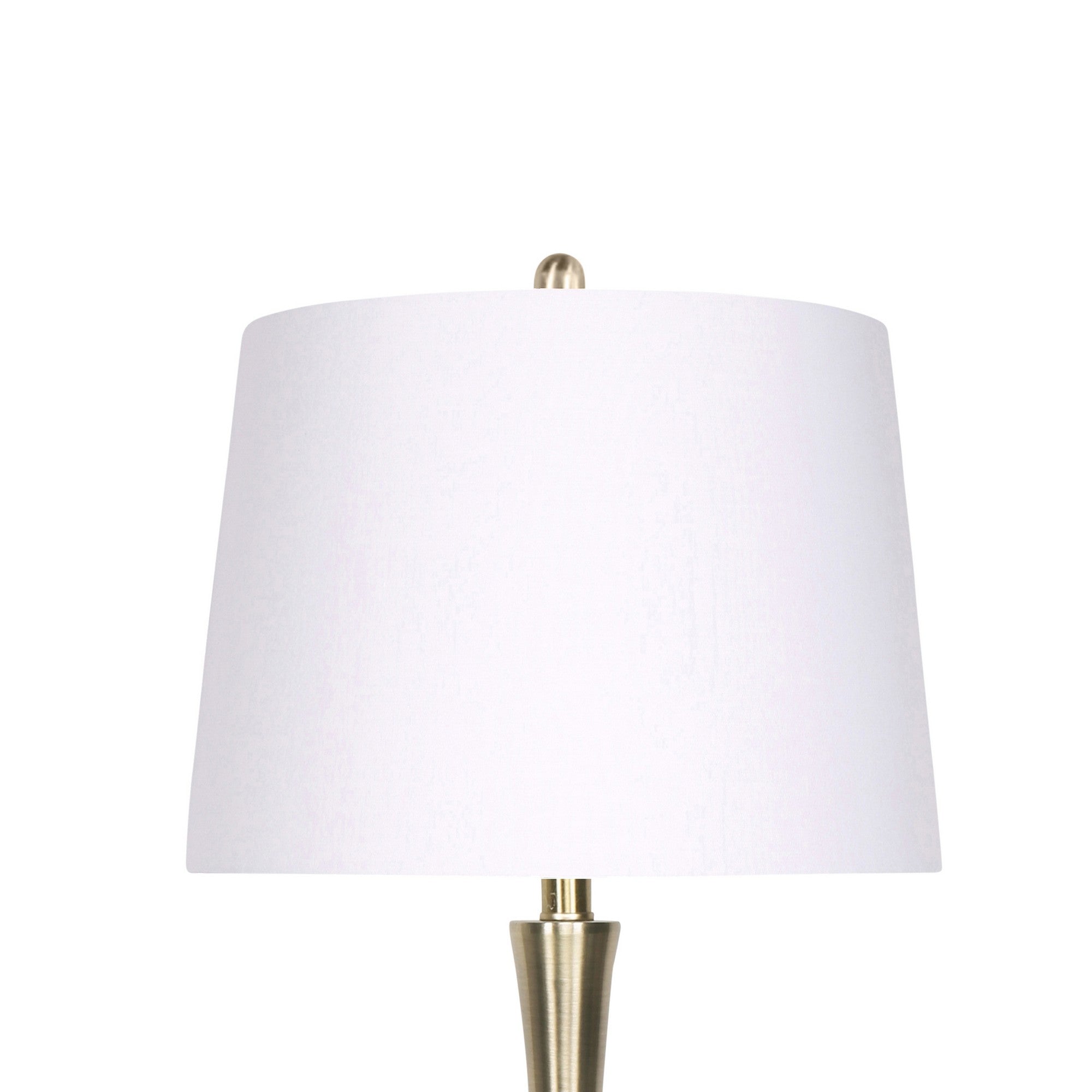 25 Inch Modern Slim Top Table Lamps Set of 2 Crisp White Shades Brass-zoom-3