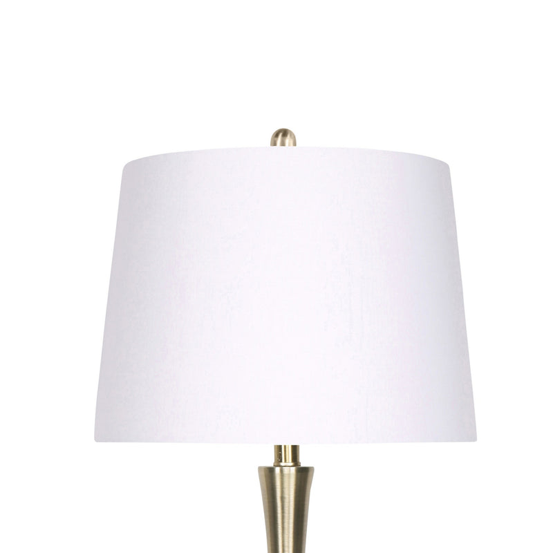 25 Inch Modern Slim Top Table Lamps Set of 2 Crisp White Shades Brass-zoom-