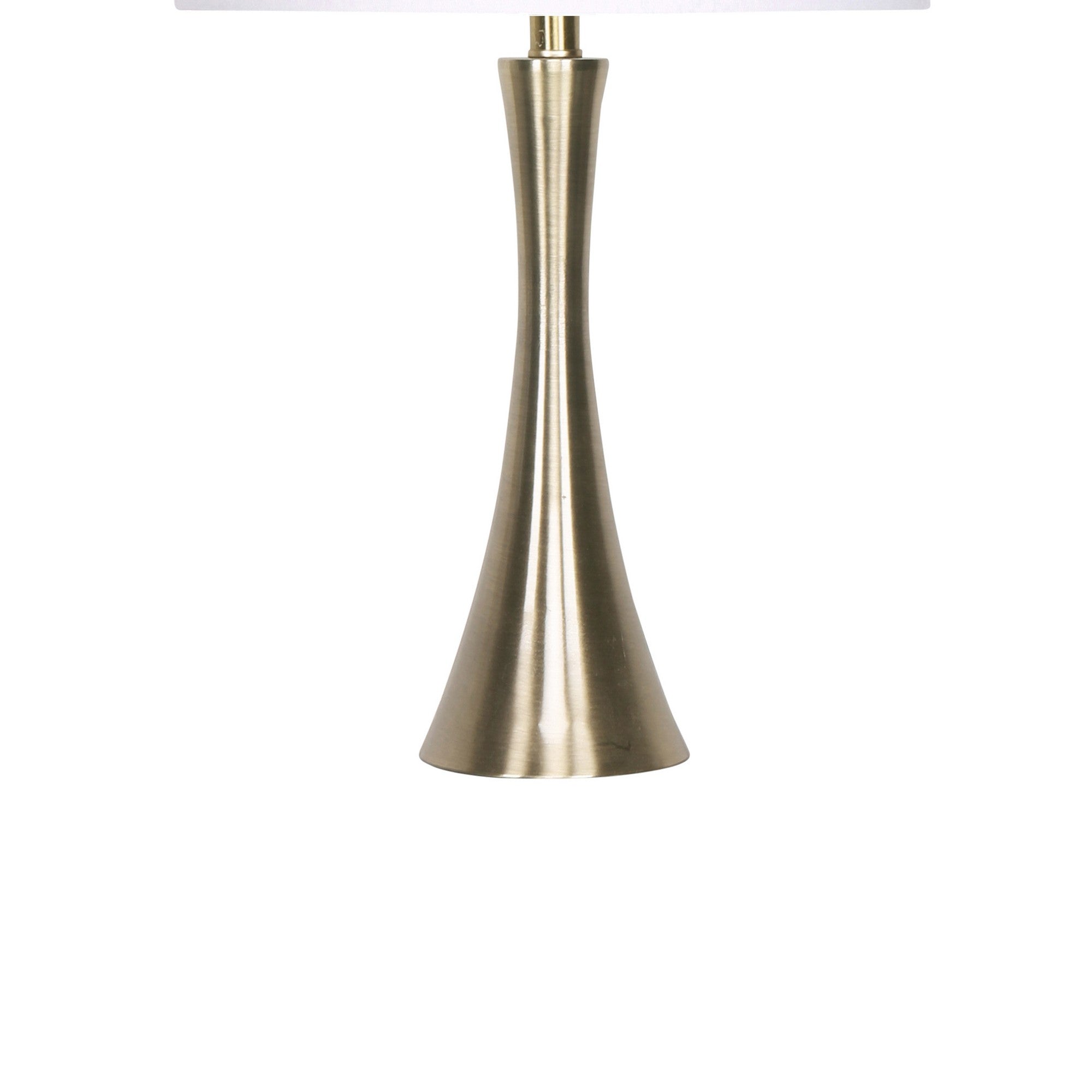25 Inch Modern Slim Top Table Lamps Set of 2 Crisp White Shades Brass-zoom-4