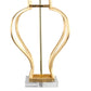 29 Inch Modern Metal Table Lamp Set of 2 Leaf Accent Gold and Black