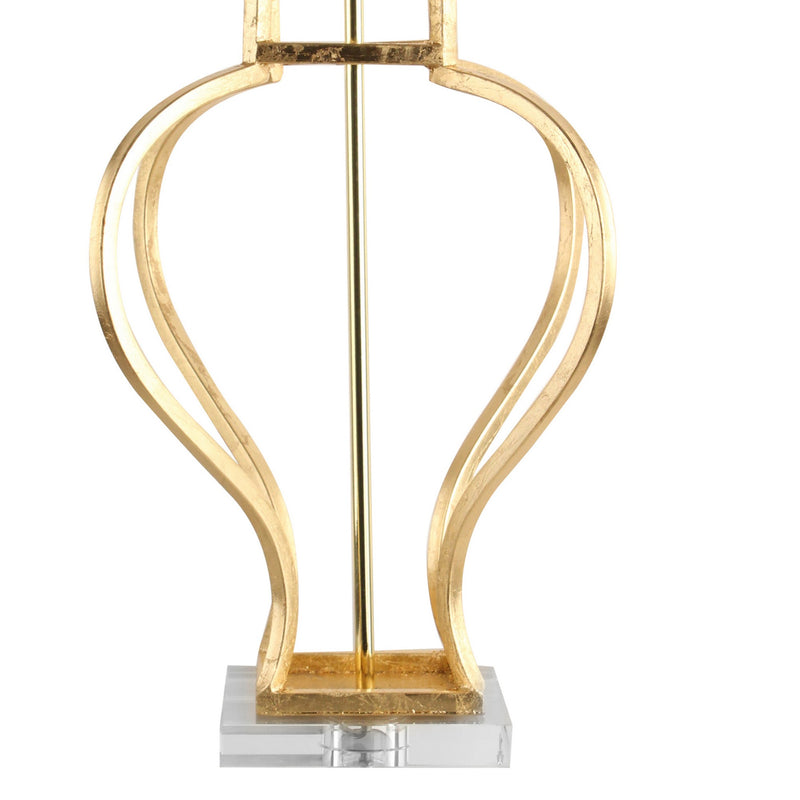 29 Inch Modern Metal Table Lamp Set of 2 Leaf Accent Gold and Black-zoom-