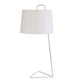 30 Inch Contemporary Metal Table Lamp with Triangular Base White Shade