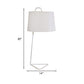 30 Inch Contemporary Metal Table Lamp with Triangular Base White Shade