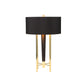 28 Inch Contemporary Metal Table Lamp with Four Accented Legs Black Gold