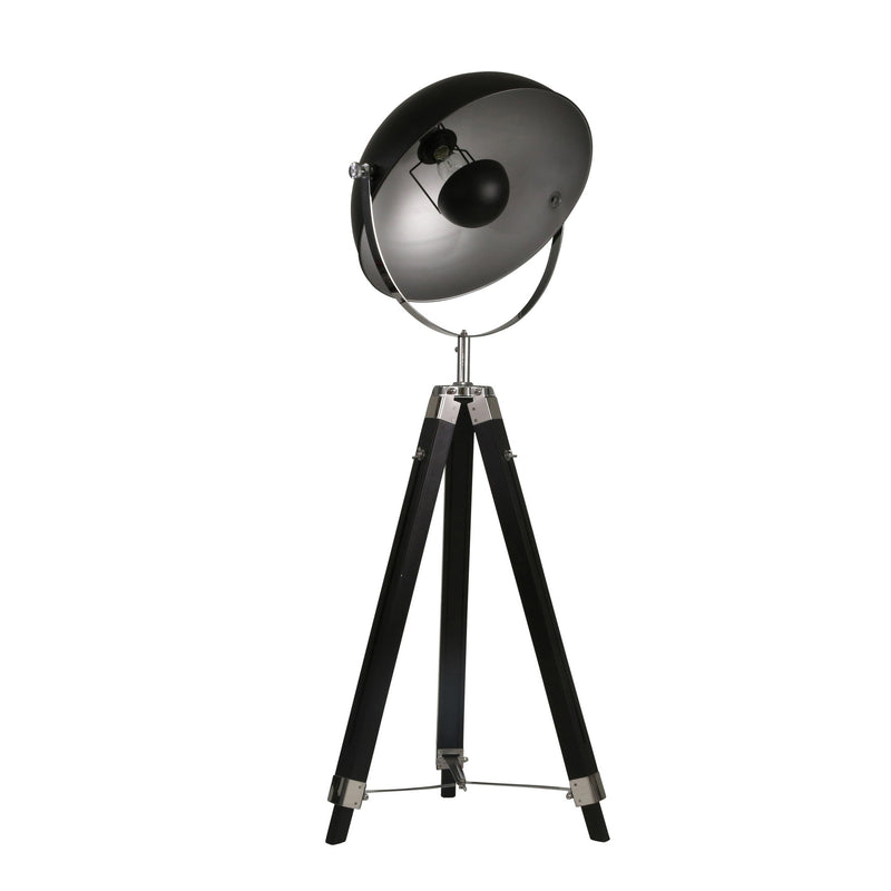 65 Inch Wood Modern Spotlight Floor Lamp With Tripod Metal Frame Black-zoom-