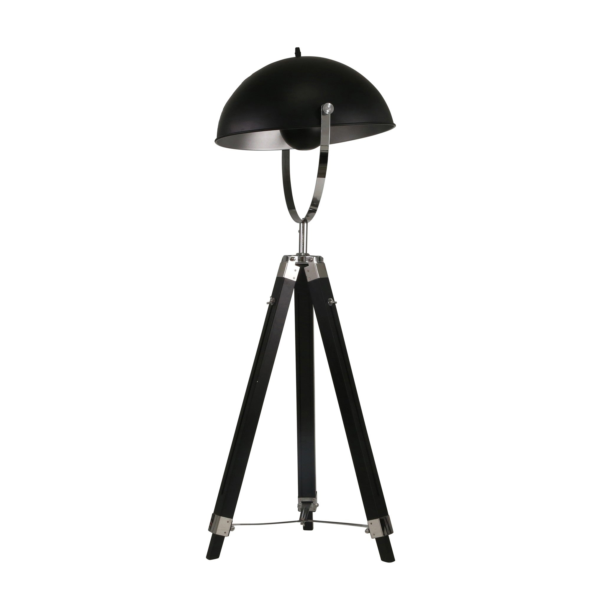65 Inch Wood Modern Spotlight Floor Lamp With Tripod Metal Frame Black-zoom-3