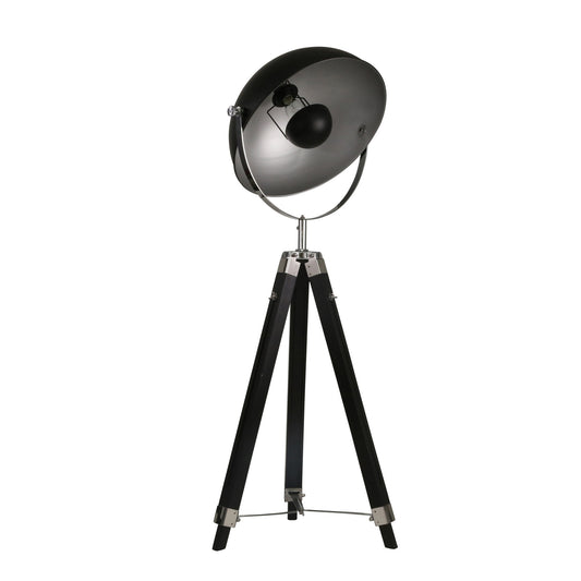 65 Inch Wood Modern Spotlight Floor Lamp With Tripod Metal Frame Black
