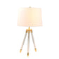 29 Inch Acrylic Modern Table Lamp with Tripod Accented Legs Gold White
