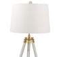 29 Inch Acrylic Modern Table Lamp with Tripod Accented Legs Gold White