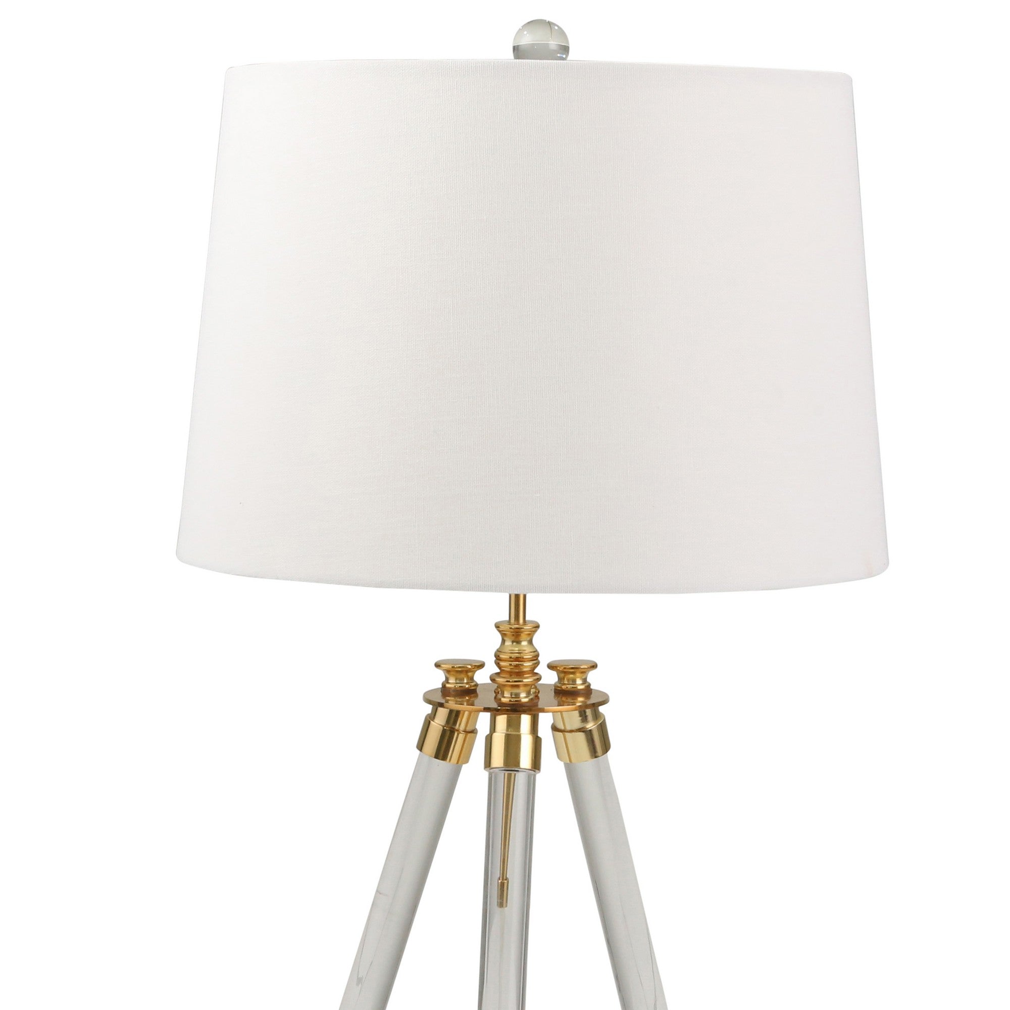 29 Inch Acrylic Modern Table Lamp with Tripod Accented Legs Gold White-zoom-3